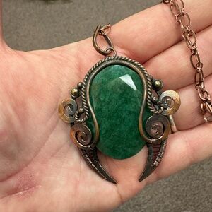SOLD Huge Zambian Emerald on Copper with Copper Chain